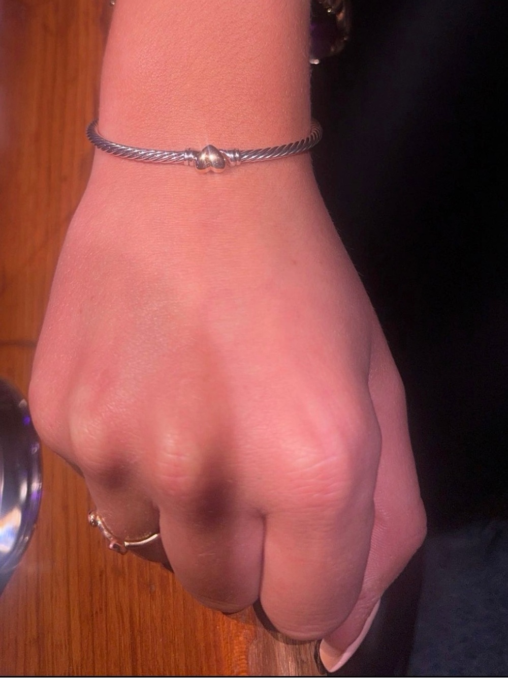 David Yurman Classic Cable Heart Station Bracelet – Sterling Silver & 18K Gold - Picture 4 of 4